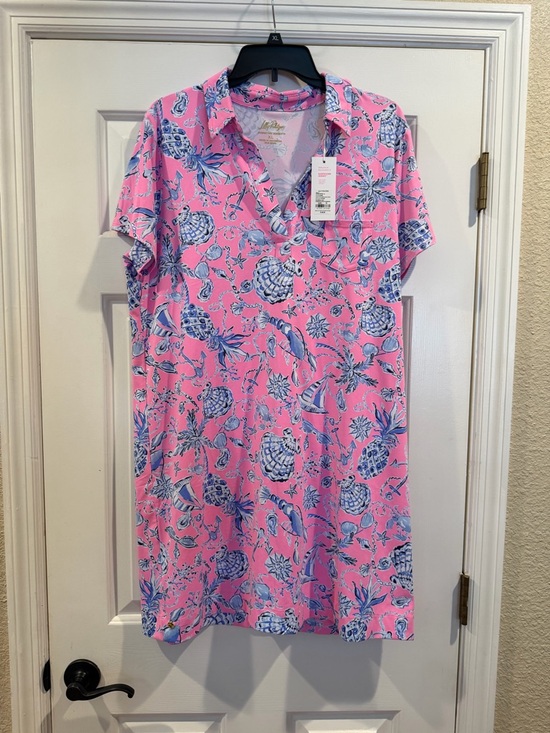 Lilly Pulitzer Dresses & Skirts - NWT Lilly Pulitzer Dune dress UPF 50 Pink Floral Print Short Sleeve Dress